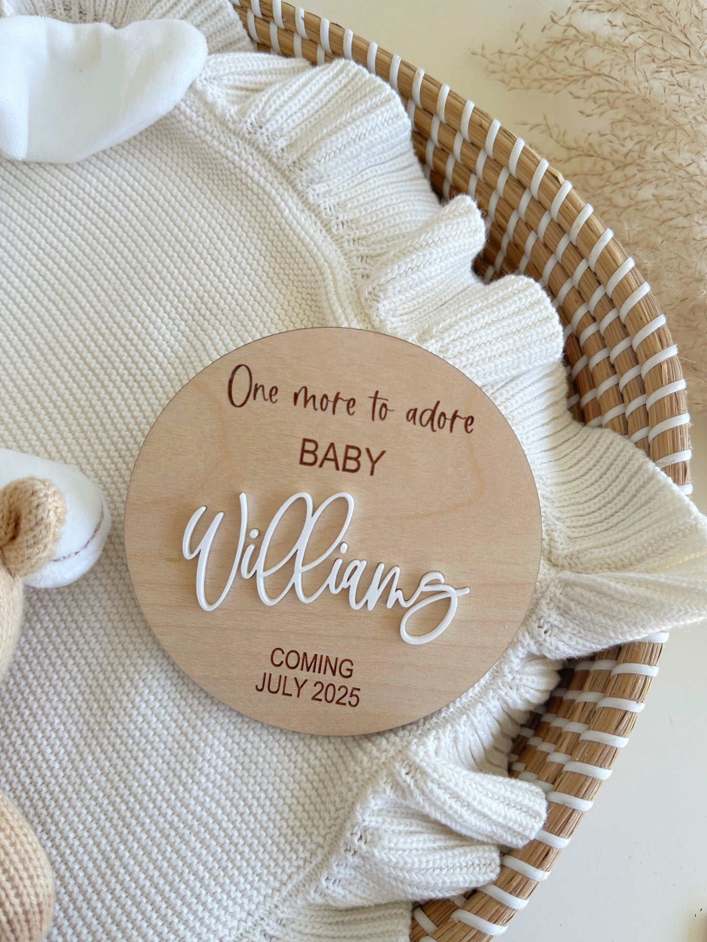 One More to Adore Pregnancy Announcement | Maternity Photo Props | Baby Announcement | Baby Arriving Soon | Baby Announcement |