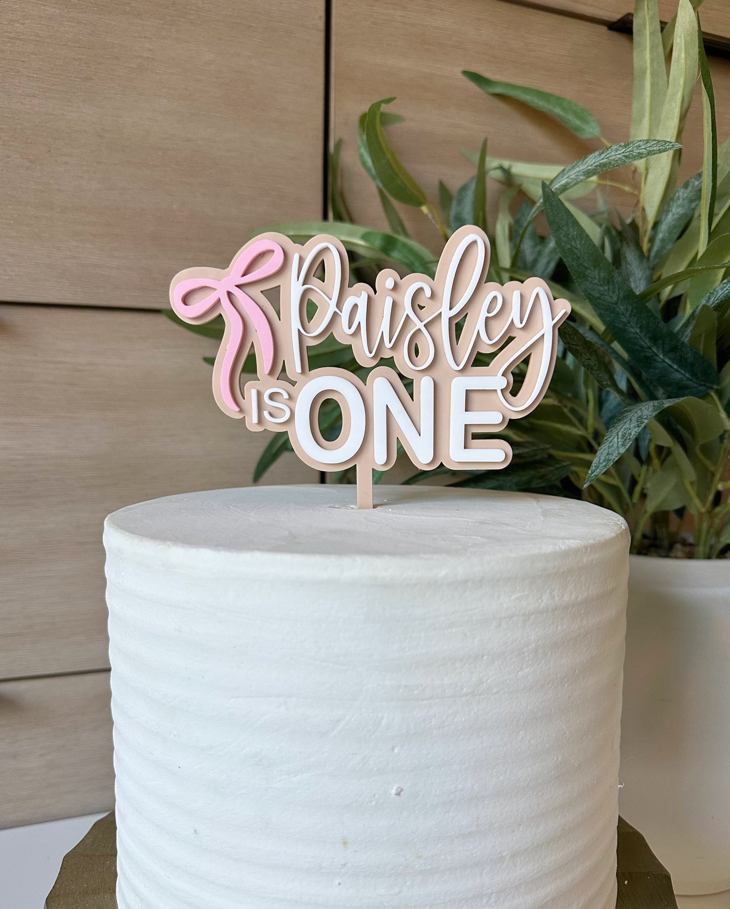 Bow Cake Topper | Happy Birthday Cake Topper | Custom Acrylic Cake Charm | Number Cake Topper | Personalized Cake Topper |