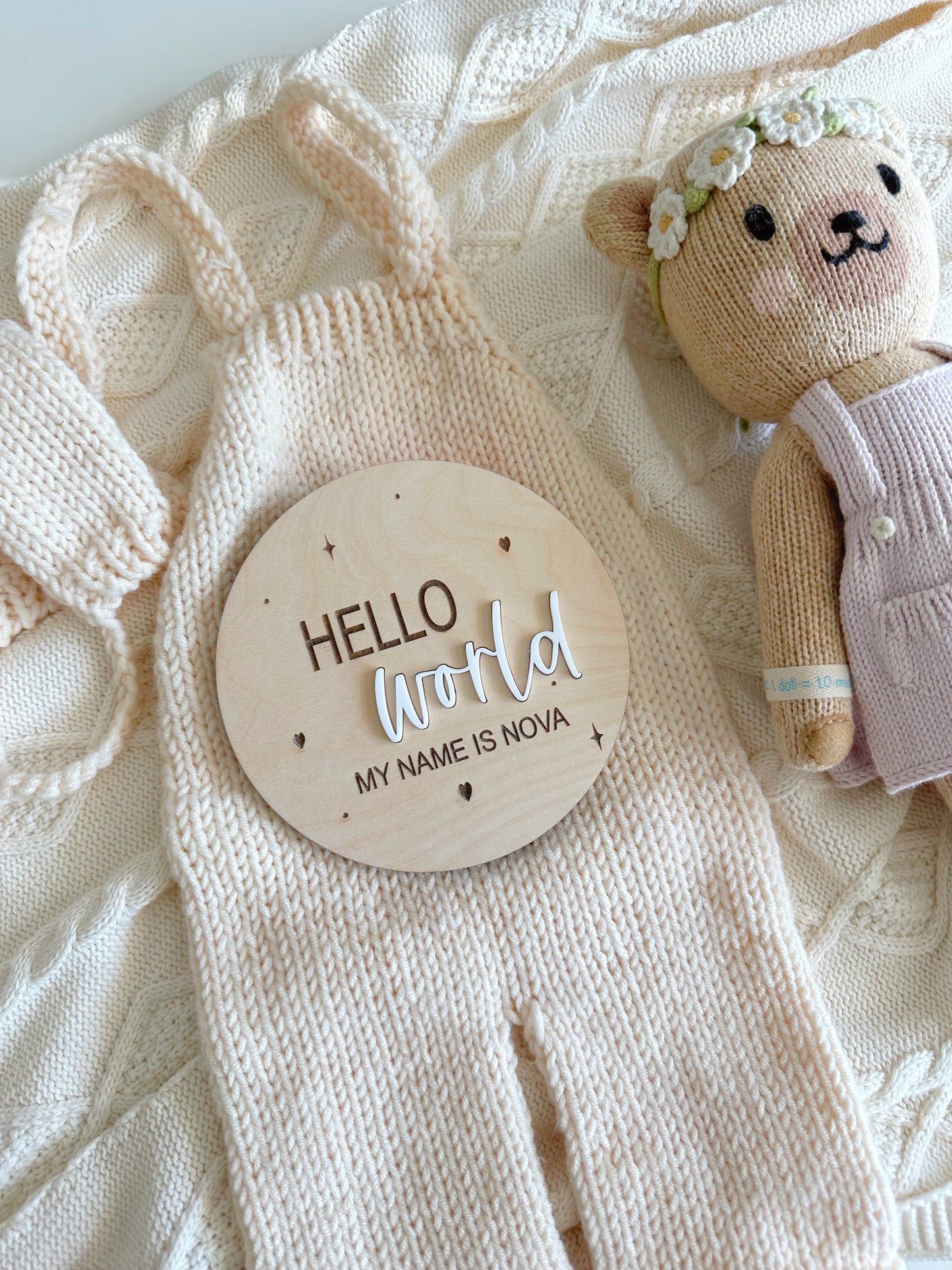 Hello World My Name Is Baby Birth Announcement