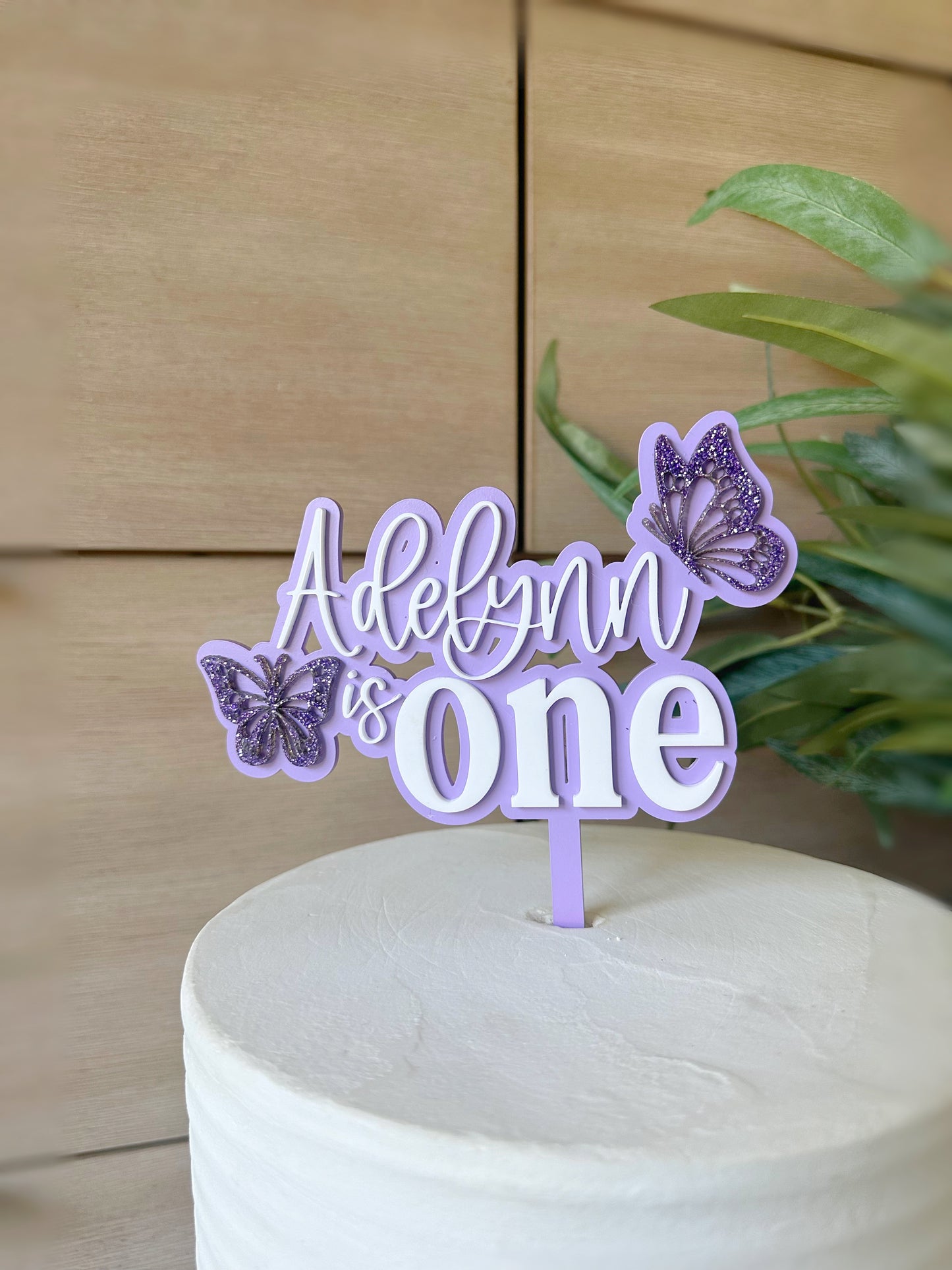 Butterfly Cake Topper, Acrylic Custom Cake Charm, Number Cake Topper, Name Acrylic Cake Topper, Is one Birthday, Personalize Topper