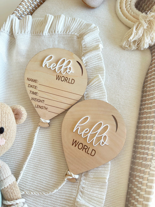 Air Ballon Hello World Baby Birth Announcement| Hello World Name announcement| Hospital Name sign| Birth Star sign| I’m New Here