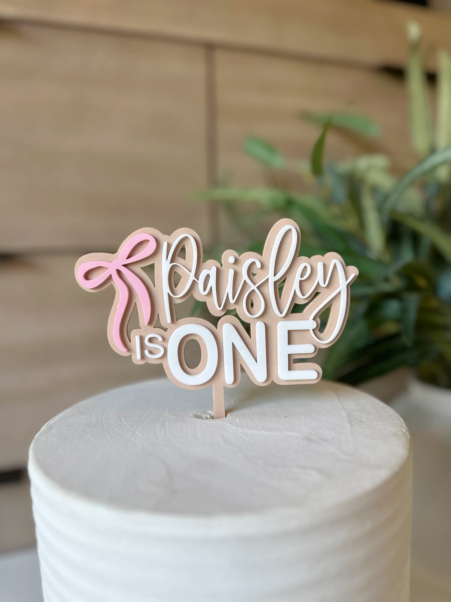 Bow Cake Topper | Happy Birthday Cake Topper | Custom Acrylic Cake Charm | Number Cake Topper | Personalized Cake Topper |