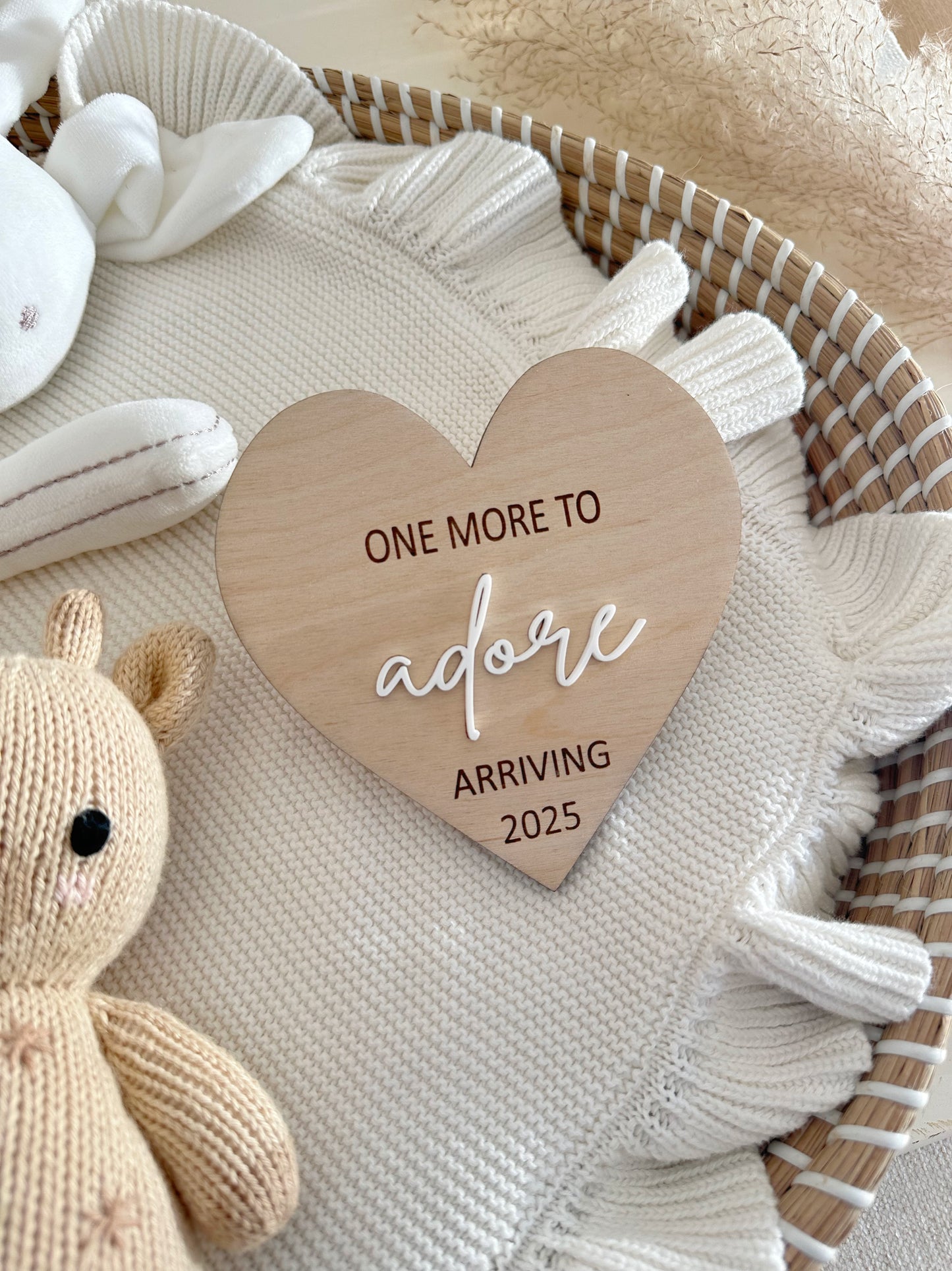 One More to Adore Pregnancy Announcement | Maternity Photo Props | Baby Announcement | Baby Arriving Soon | Baby Announcement | Pregnancy