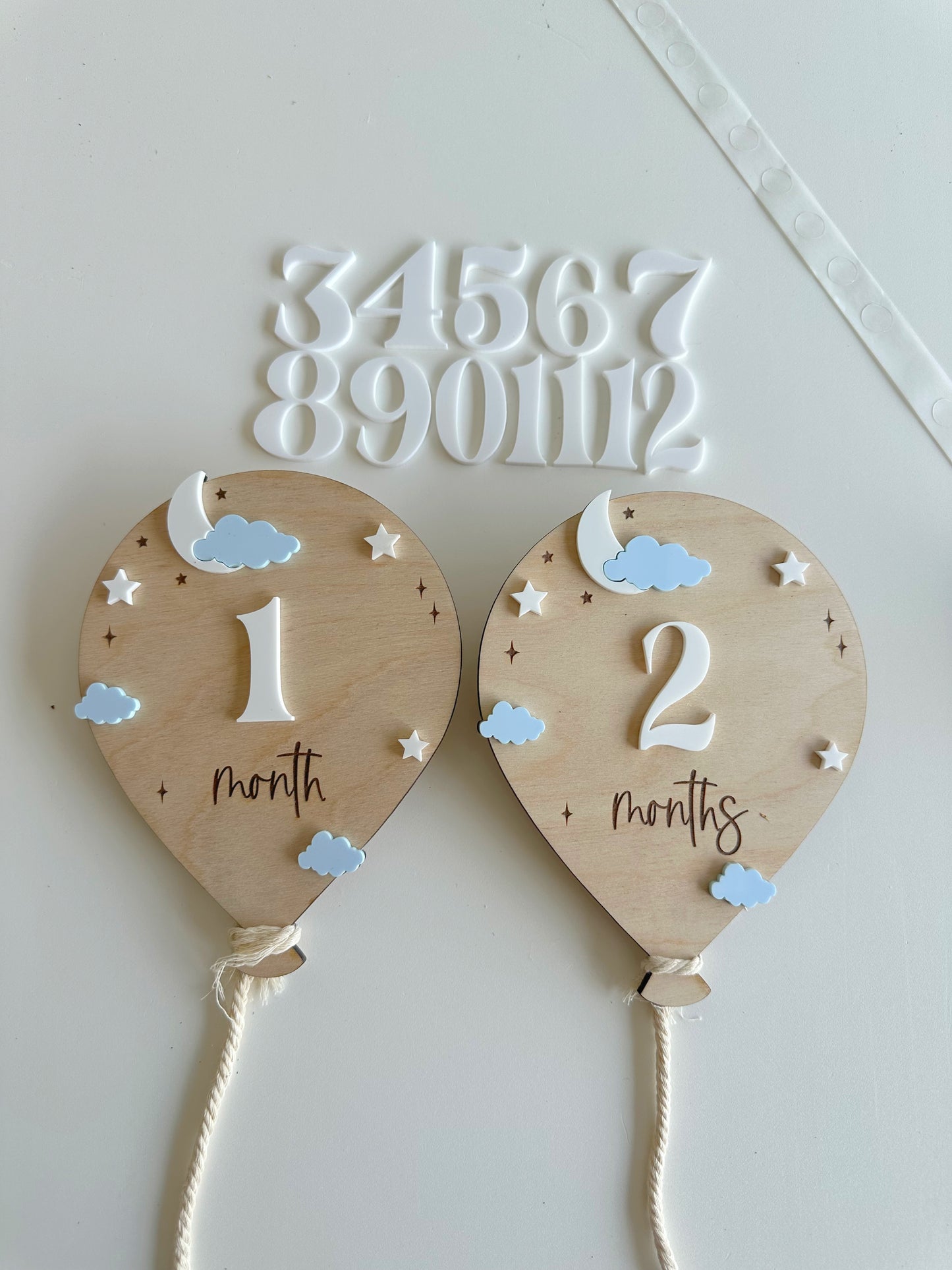 Air Ballon Moon star Milestone | Boho Baby Milestone | Wooden daisy Flower Milestone Disc | Monthly Baby Milestone Marker | Baby Growth |