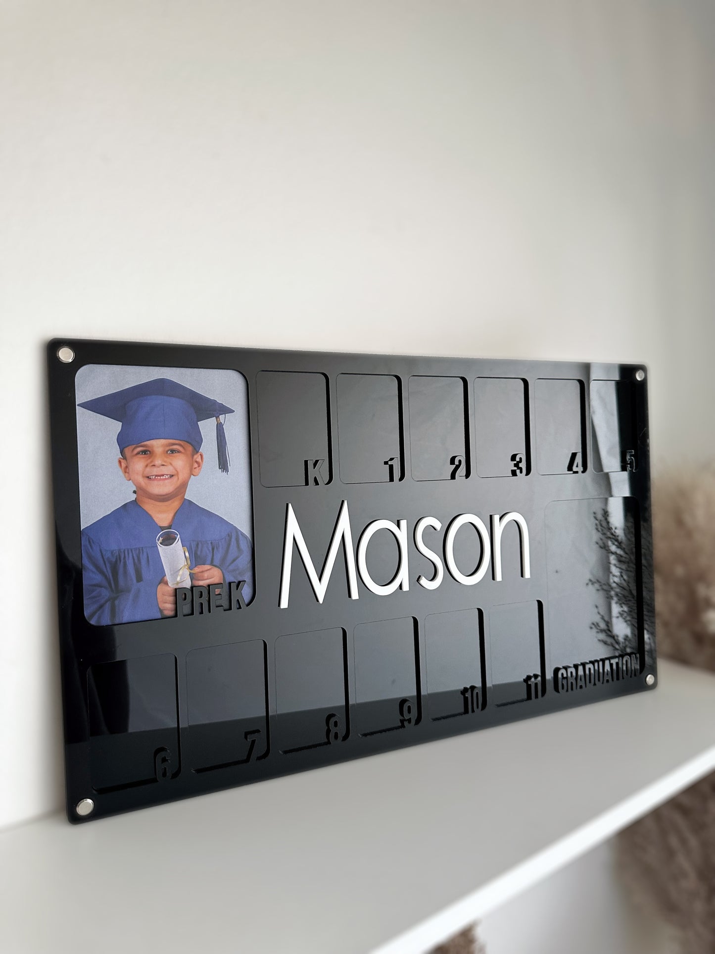 White Graduation School Year Photo Frame