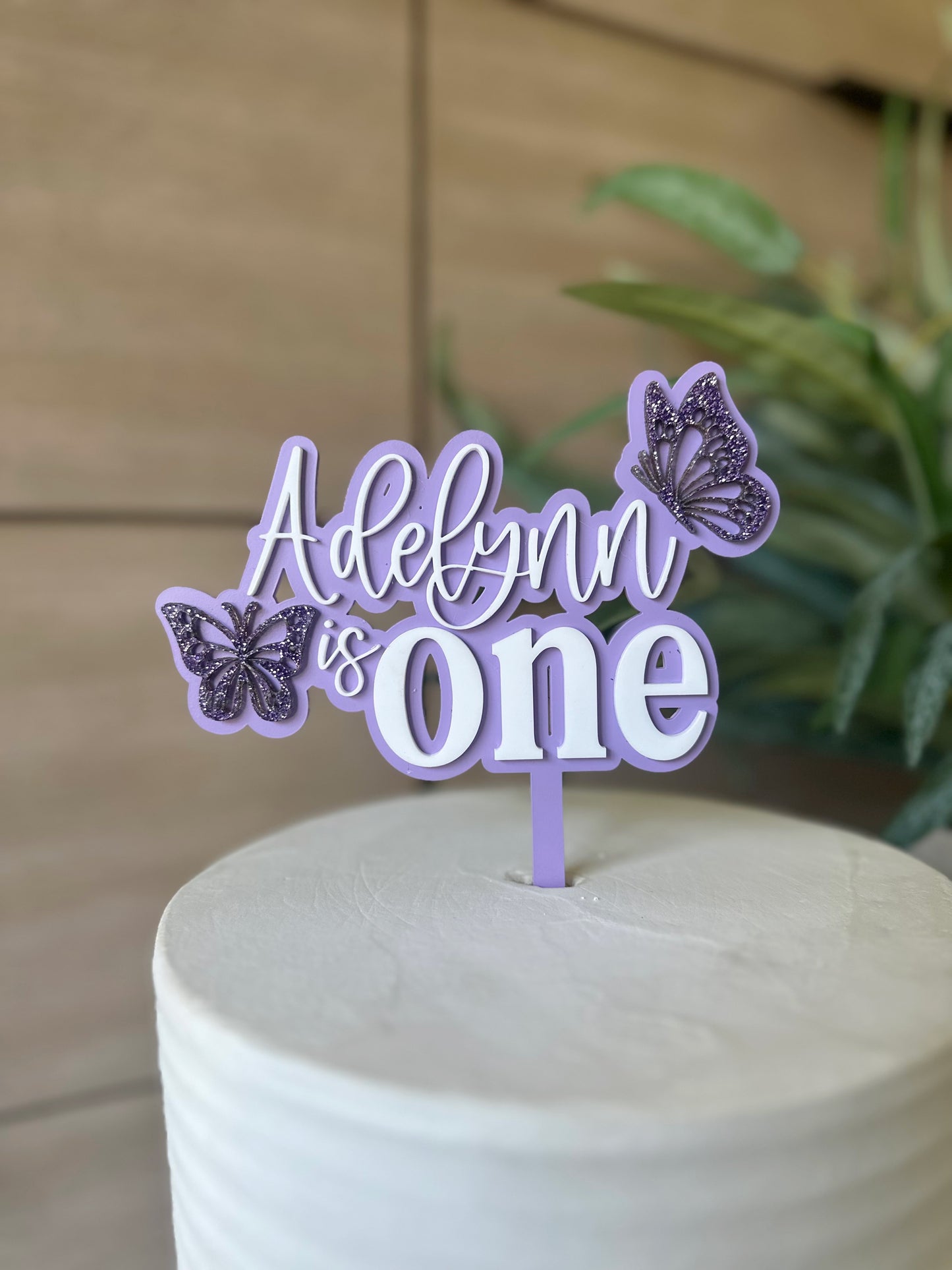Butterfly Cake Topper, Acrylic Custom Cake Charm, Number Cake Topper, Name Acrylic Cake Topper, Is one Birthday, Personalize Topper