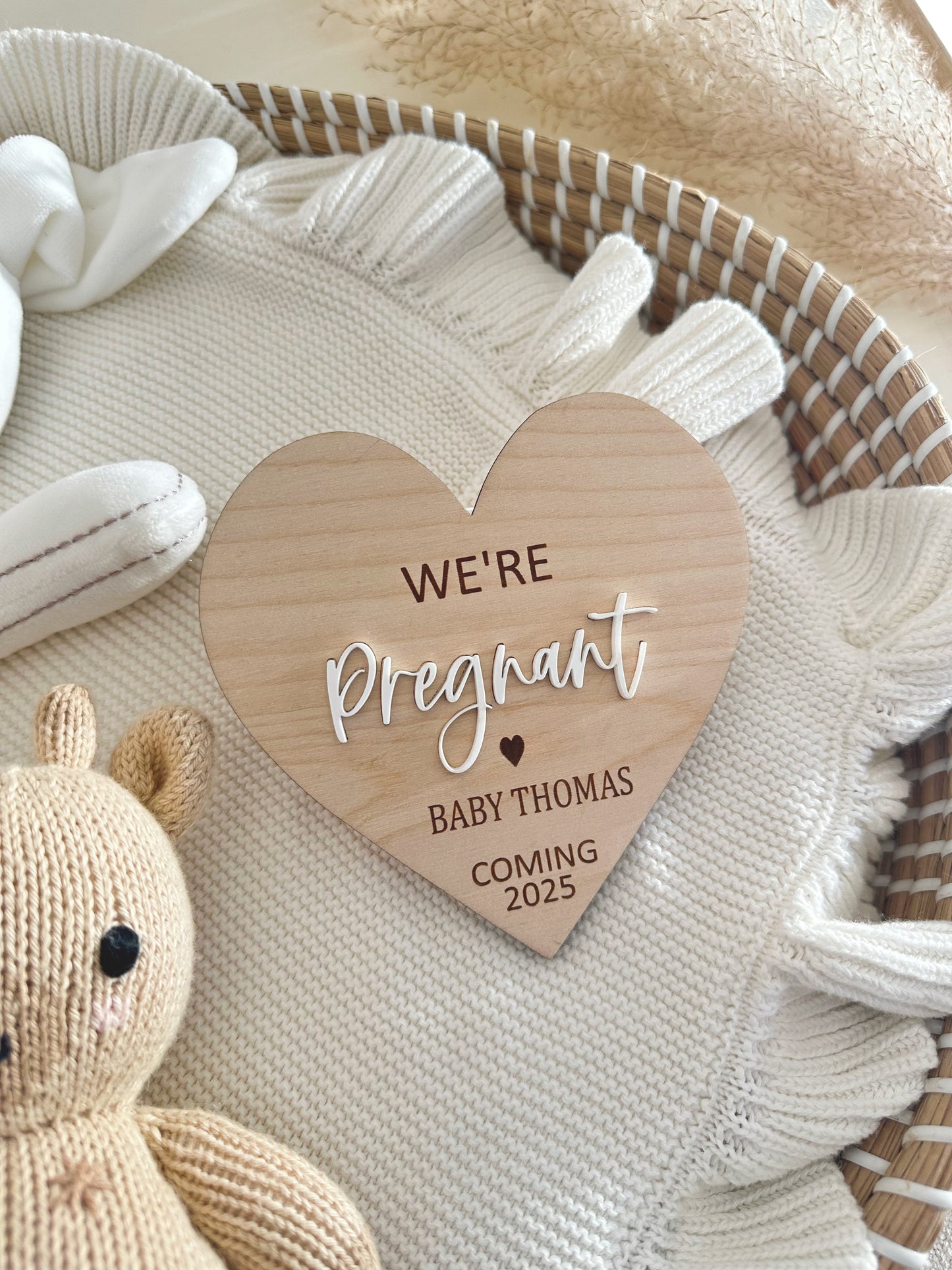 Heart Pregnancy Announcement | Maternity Photo Props | Baby Announcement | Baby Arriving Soon | Baby Announcement | Pregnancy Announcement
