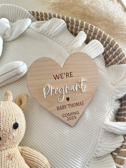 Heart Pregnancy Announcement | Maternity Photo Props | Baby Announcement | Baby Arriving Soon | Baby Announcement | Pregnancy Announcement