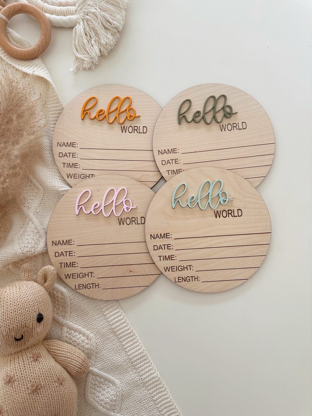 Hello World Baby Birth Announcement