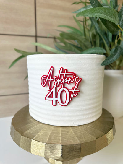 Custom Cake Charm | Happy Birthday Cake Charm | Personalized Cake Charm | Cake Decor | Name Acrylic Cake Topper | Birthday