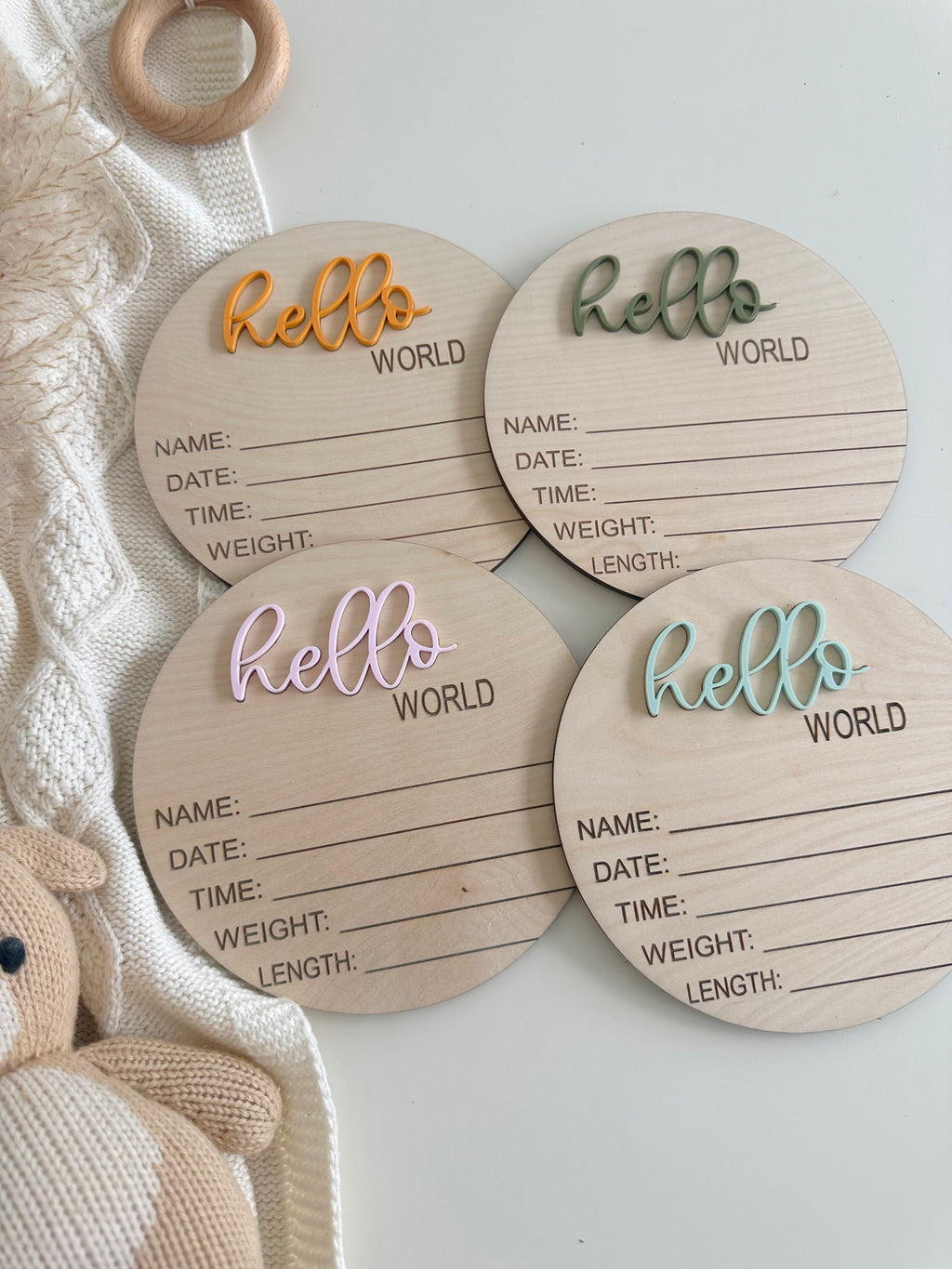 Hello World Baby Birth Announcement