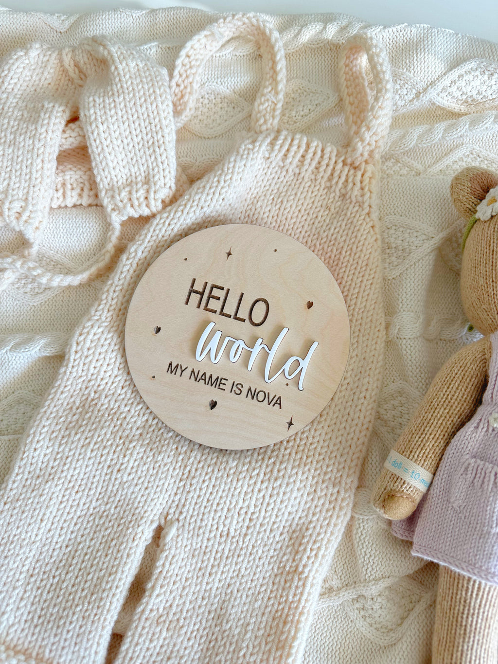 Hello World My Name Is Baby Birth Announcement