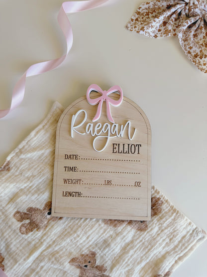 Baby Bow Birth Sign