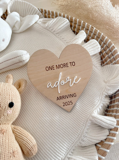 One More to Adore Pregnancy Announcement | Maternity Photo Props | Baby Announcement | Baby Arriving Soon | Baby Announcement | Pregnancy