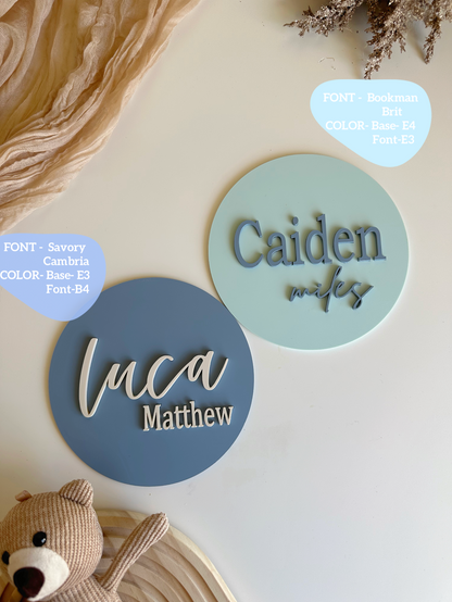 3D Acrylic Colored Birth Name Sign