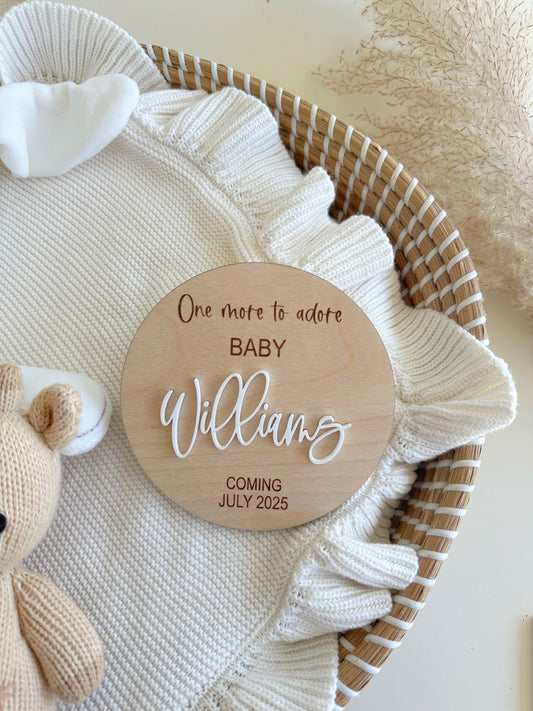 One More to Adore Pregnancy Announcement | Maternity Photo Props | Baby Announcement | Baby Arriving Soon | Baby Announcement |