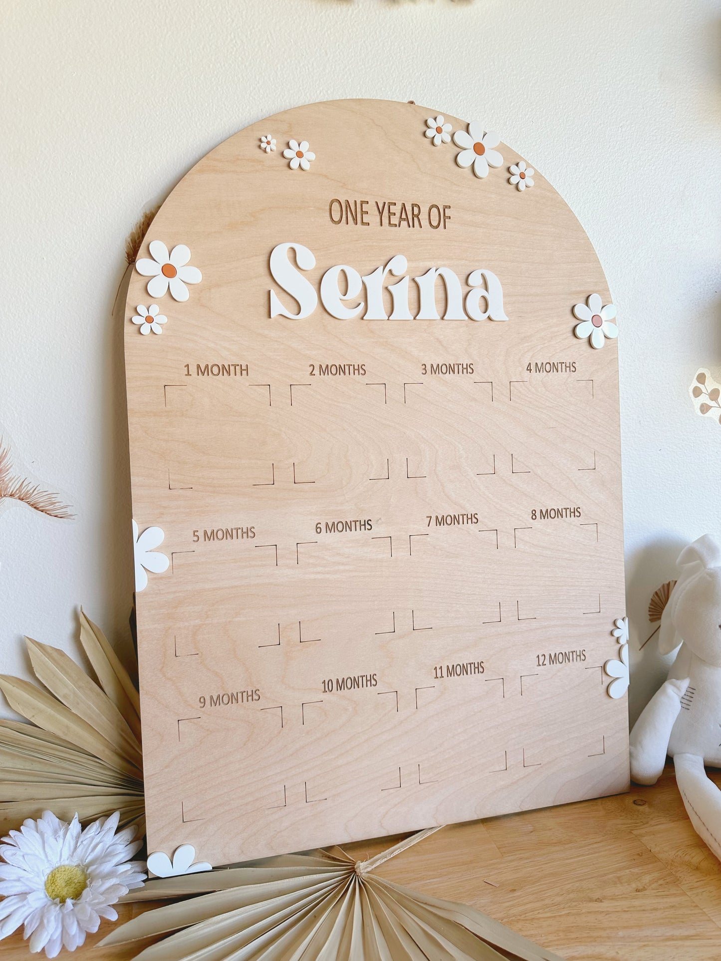 Daisy First Birthday Photo Milestone Board