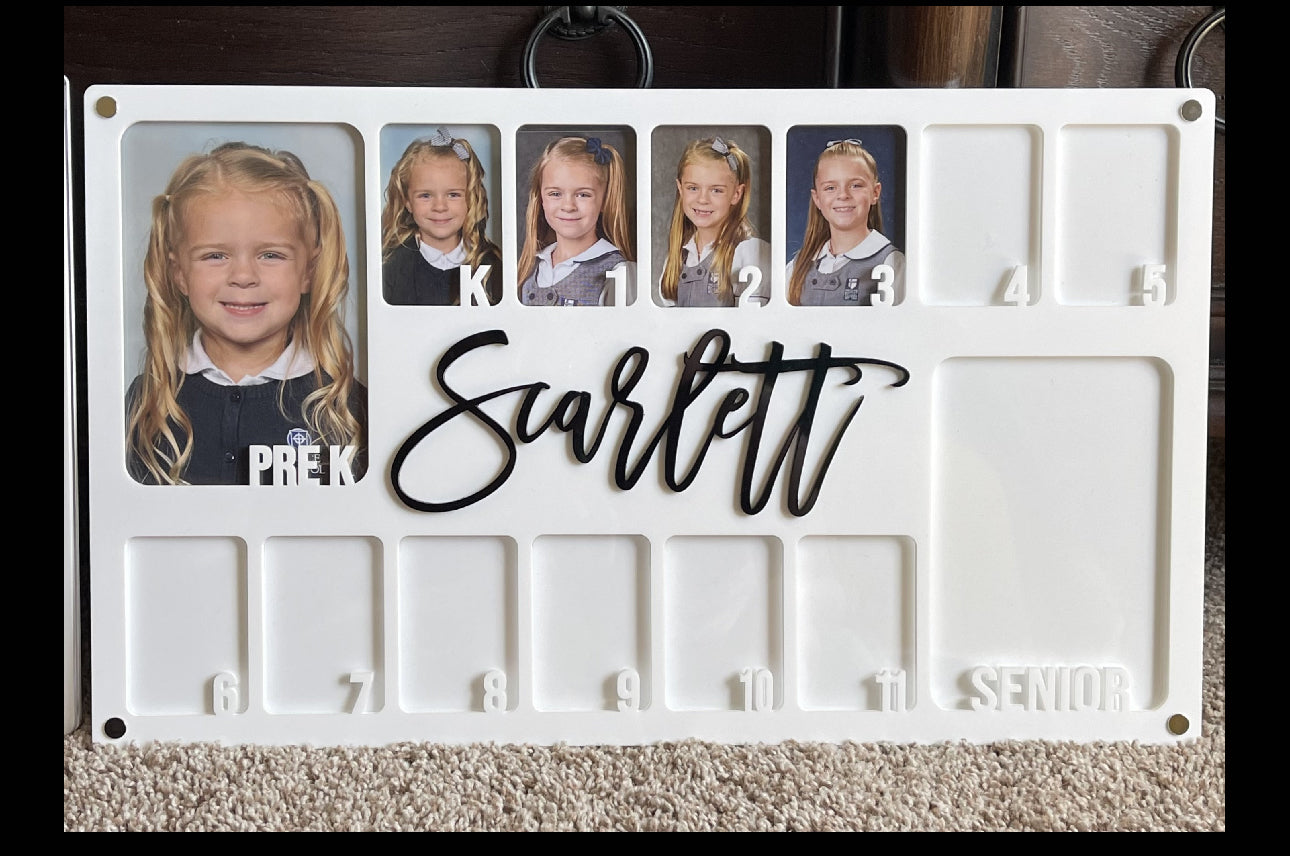 White Graduation School Year Photo Frame