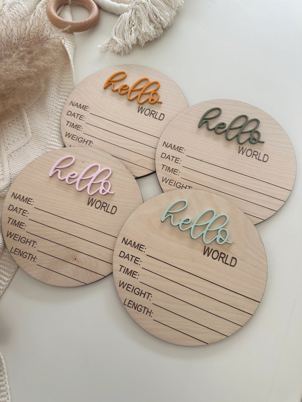 Hello World Baby Birth Announcement