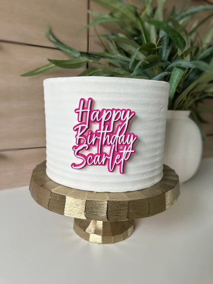Custom Cake Charm | Happy Birthday Cake Charm | Personalized Cake Charm | Cake Decor | Name Acrylic Cake Topper |