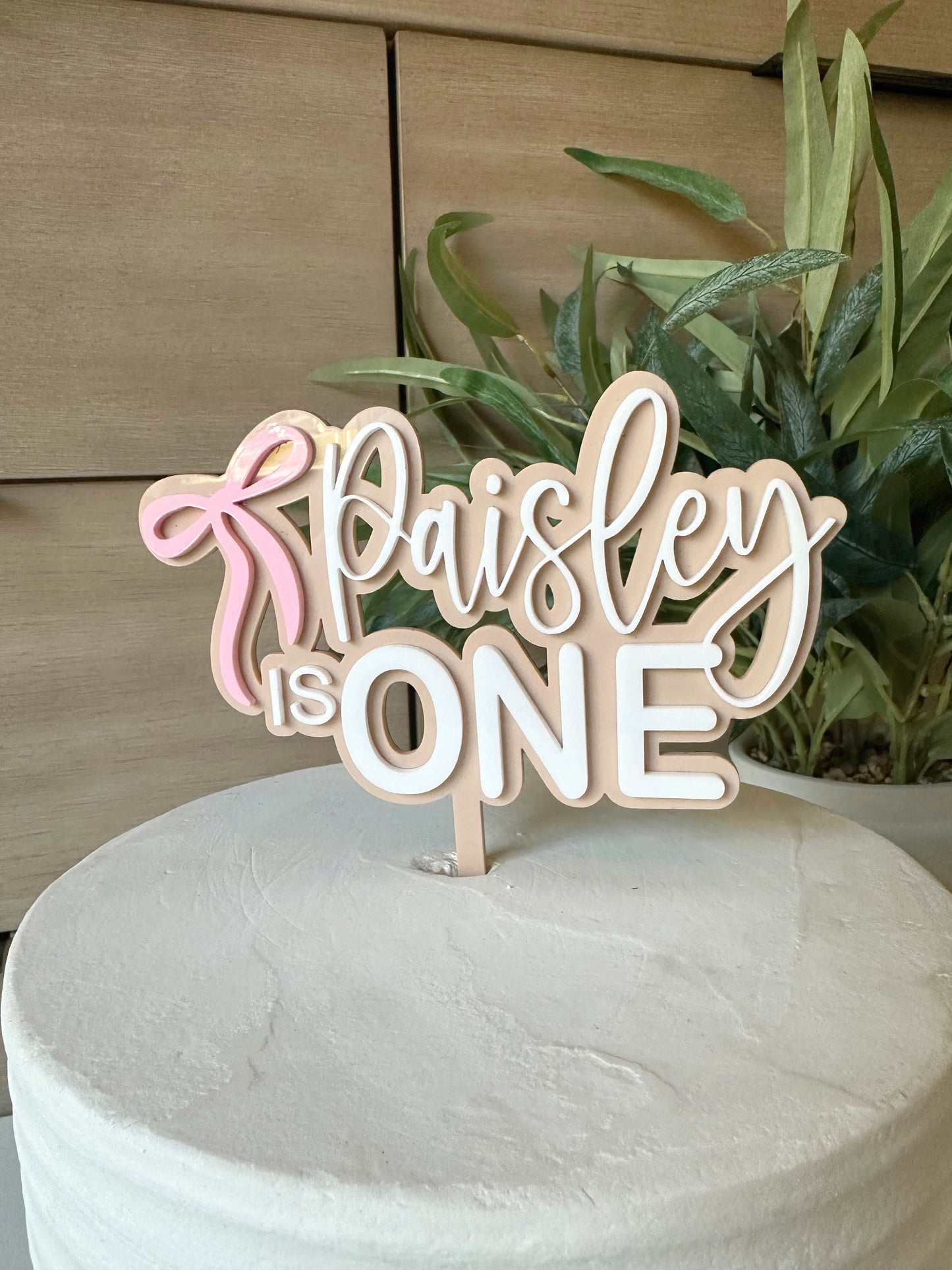 Bow Cake Topper | Happy Birthday Cake Topper | Custom Acrylic Cake Charm | Number Cake Topper | Personalized Cake Topper |